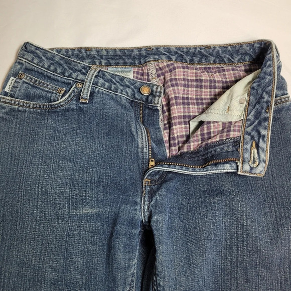 Carhartt Relaxed Fit Plaid Blanket Flannel Lined Jeans sz 6/30 - Picture 6 of 9